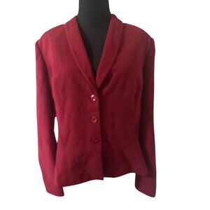 Emily red button front blazer jacket size 16